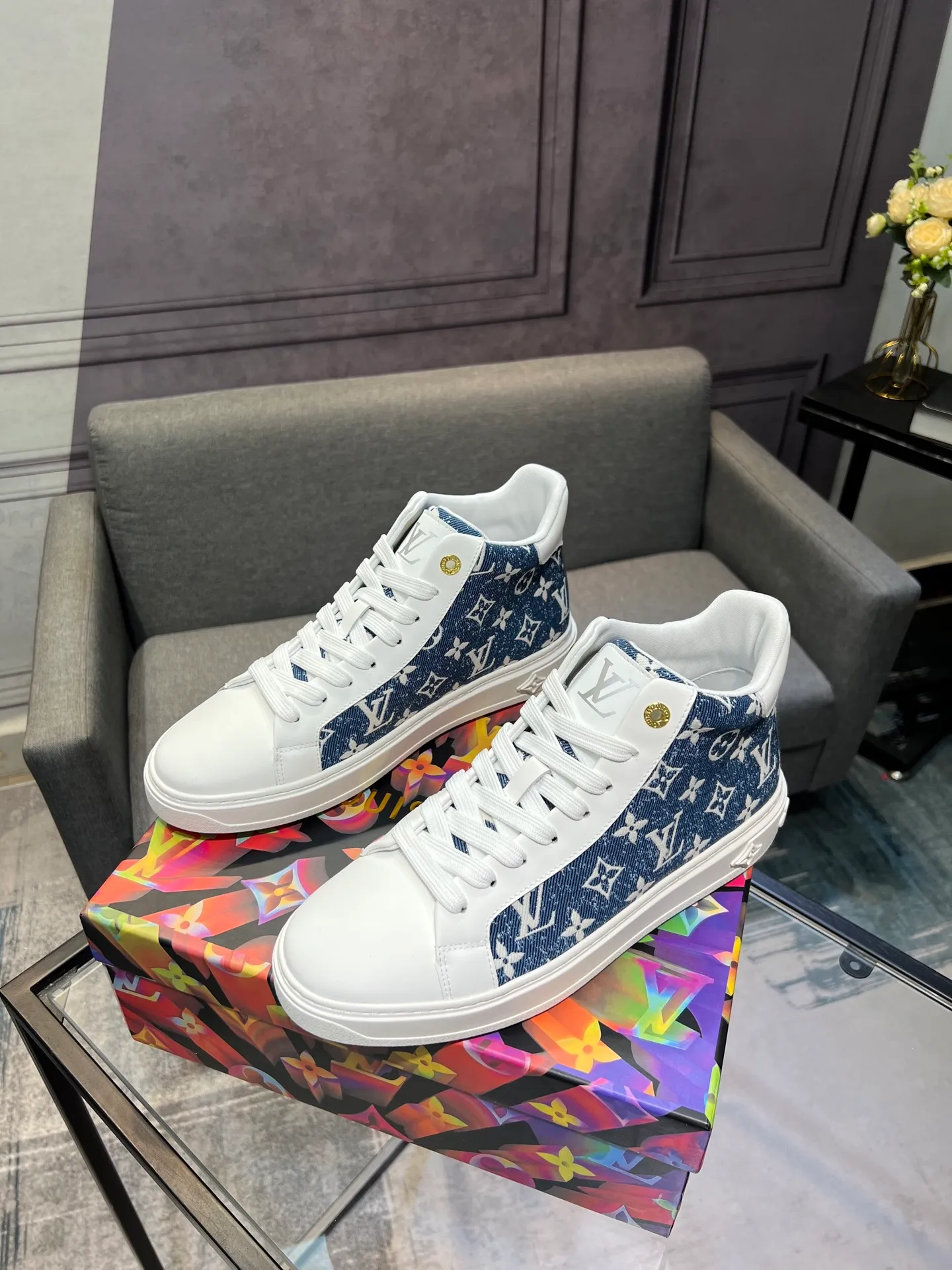 Men's shoes 💰560 LV Louis Vuitton. The latest fashionable casual shoes are popular in physical stores. New spring and summer comfortable imported cowhide, cowhide mesh, unique jacquard fabric element design. With sheepskin lining, Lv original base, [sun][sun] high-end packaging and high quality💪Details determine quality, welcome to compare🇮🇹Code number 38-44, 45 can be customized